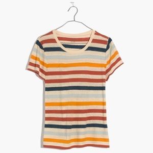 NWT Madewell Lo-Fi Shrunken Tee in Jay Stripe, XS